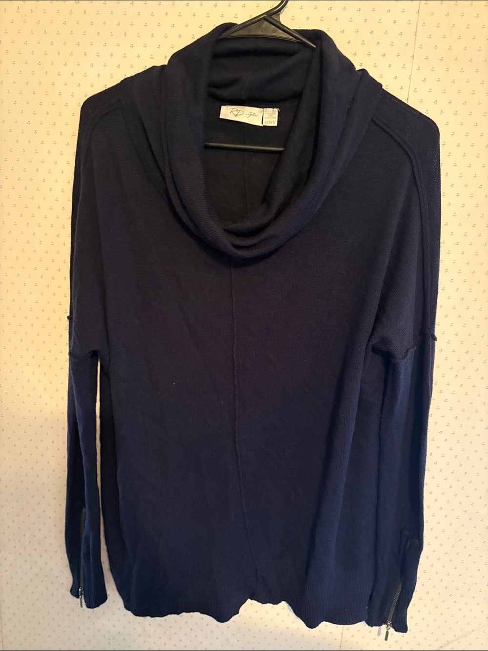 Cowl Neck Women's Sweater - Navy
